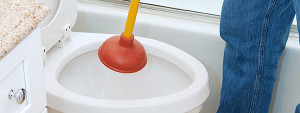 Clogged toilets may require drain cleaning