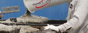 pouring concrete for precast concrete structures