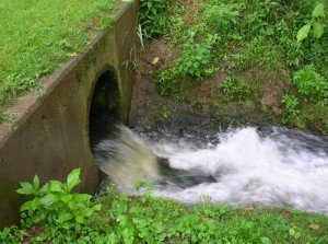 stormwater running out of a culvert